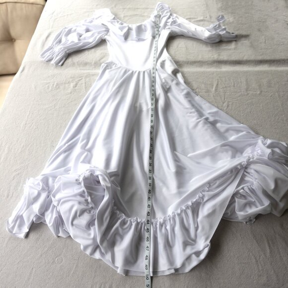 White Ruffle Dress | Cottagecore BridgertonCore Romantic Academia - Picture 7 of 8